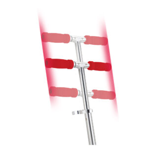 A Kick Scooter handlebar adjustment in red